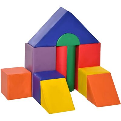 HOMCOM Bausteinset Kunstleder EPE Bunt 25L x 25B x 50H cm HOMCOM Bausteinset Kunstleder EPE Bunt 25L x 25B x 50H cm