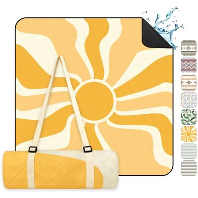 Sekey Picknickdecke Wasserdicht 200x200cm Campingdecke Stranddecke Sonnenstrahlenmuster Sekey Picknickdecke Wasserdicht 200x200cm Campingdecke Stranddecke Sonnenstrahlenmuster