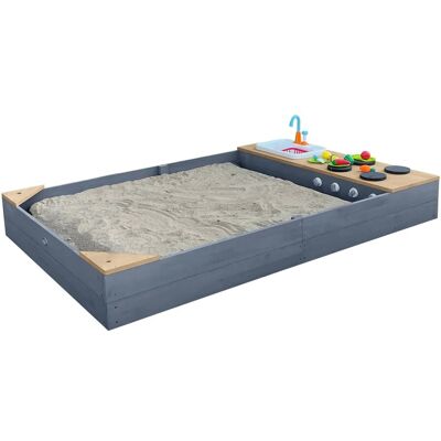 Axi Sandkasten Kelly mit Spielküchenzeile Grau Braun 115 cm x 21,8 cm x 180 cm Axi Sandkasten Kelly mit Spielküchenzeile Grau Braun 115 cm x 21,8 cm x 180 cm