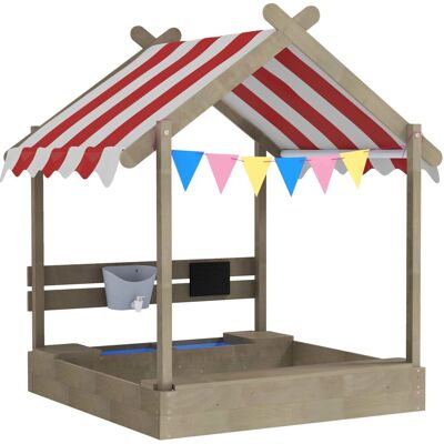Outsunny Sandkasten mit Dach Sandkiste mit Sitzplatz für 3-7 Jahre Kinder Outsunny Sandkasten mit Dach Sandkiste mit Sitzplatz für 3-7 Jahre Kinder