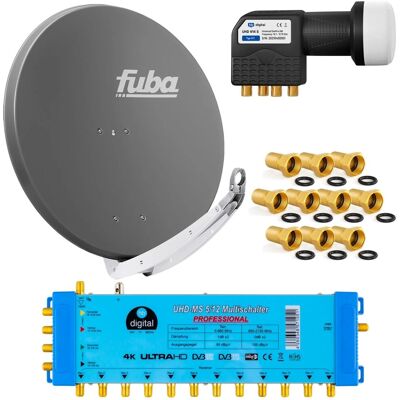 hb-digital Satellitenschüssel Fuba DAA 85cm Alu Anthrazit Multischalter 5-12 LNB Quattro hb-digital Satellitenschüssel Fuba DAA 85cm Alu Anthrazit Multischalter 5-12 LNB Quattro