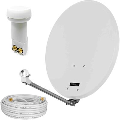 hb-digital Sat Anlage 60cm Hellgrau mit Twin LNB und 10m Koaxialkabel hb-digital Sat Anlage 60cm Hellgrau mit Twin LNB und 10m Koaxialkabel