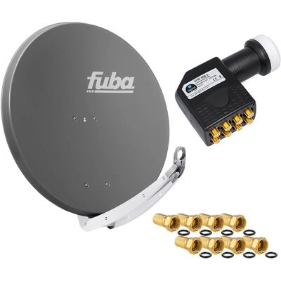 hb-digital Sat Anlage 85cm Fuba DAA 850 Aluminium Anthrazit mit Octo LNB hb-digital Sat Anlage 85cm Fuba DAA 850 Aluminium Anthrazit mit Octo LNB