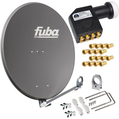 hb-digital Sat Anlage 80cm Fuba DAL 800 Aluminium Anthrazit mit Octo LNB hb-digital Sat Anlage 80cm Fuba DAL 800 Aluminium Anthrazit mit Octo LNB