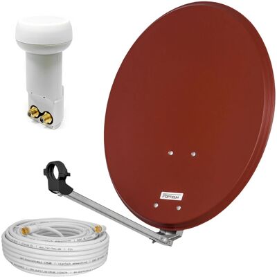 hb-digital Sat Anlage 60cm Rot mit Twin LNB und 10m Koaxialkabel hb-digital Sat Anlage 60cm Rot mit Twin LNB und 10m Koaxialkabel