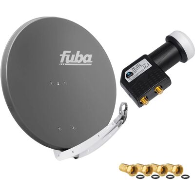 hb-digital Sat Anlage 85cm Fuba DAA 850 Aluminium Anthrazit mit Twin LNB hb-digital Sat Anlage 85cm Fuba DAA 850 Aluminium Anthrazit mit Twin LNB