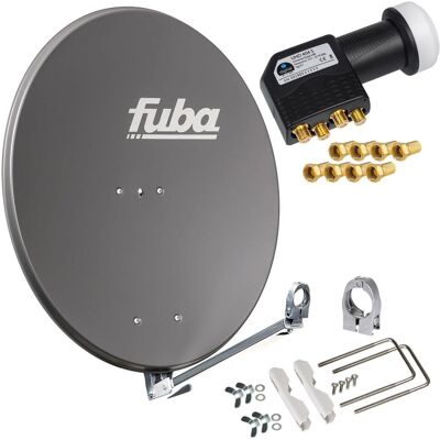 hb-digital Sat Anlage 80cm Fuba DAL 800 Aluminium Anthrazit mit Quad LNB hb-digital Sat Anlage 80cm Fuba DAL 800 Aluminium Anthrazit mit Quad LNB