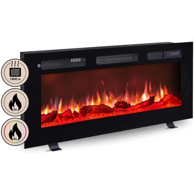 BALDERIA LE-40 Elektrokamin Standkamin oder Wandkamin oder Einbaukamin Heizung 3D-Flammeneffekt Schwarz BALDERIA LE-40 Elektrokamin Standkamin oder Wandkamin oder Einbaukamin Heizung 3D-Flammeneffekt Schwarz