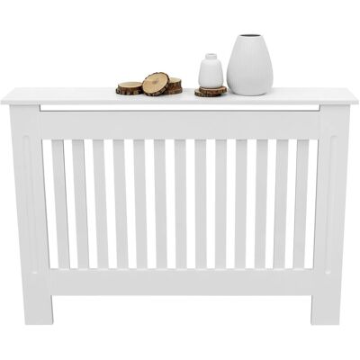 ECD Germany Heizkörperabdeckung - 112x19x82 cm - Weiß MDF - Ländlicher Stil ECD Germany Heizkörperabdeckung - 112x19x82 cm - Weiß MDF - Ländlicher Stil