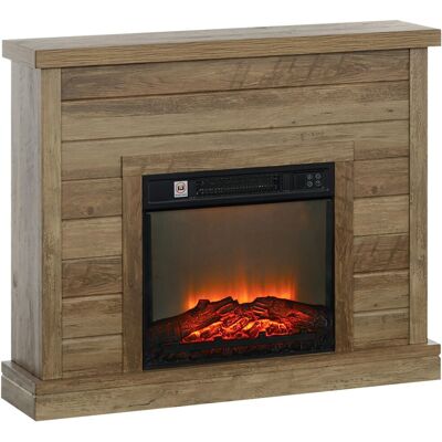 HOMCOM Elektrokamin Spanplatte Metall 96,5 x 22 x 81,7 cm Naturholz HOMCOM Elektrokamin Spanplatte Metall 96,5 x 22 x 81,7 cm Naturholz