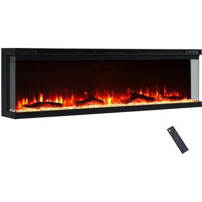 BALDERIA OR-60 Elektrokamin Wandkamin oder Einbaukamin Heizung 3D-Flammeneffekt Schwarz BALDERIA OR-60 Elektrokamin Wandkamin oder Einbaukamin Heizung 3D-Flammeneffekt Schwarz