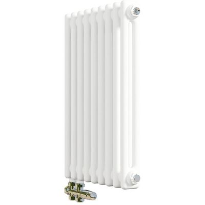 AICA Traditioneller Heizkörper 600 x 425 mm Gusseisenstil 2 Spalten mit Seitenanschluss Weiß 476W AICA Traditioneller Heizkörper 600 x 425 mm Gusseisenstil 2 Spalten mit Seitenanschluss Weiß 476W