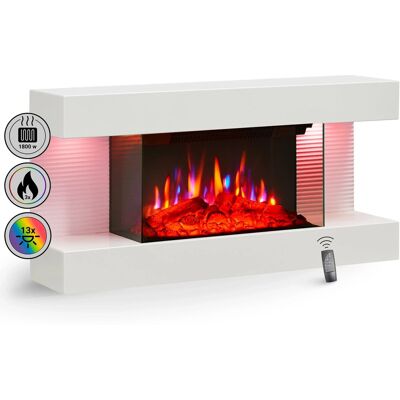 BALDERIA ID-WE Elektrokamin Wandkamin Heizung 3D-Flammeneffekt Weiß BALDERIA ID-WE Elektrokamin Wandkamin Heizung 3D-Flammeneffekt Weiß