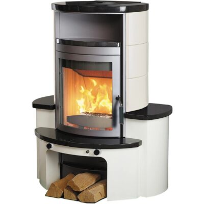 Hark Avenso GT ECOplus Kaminofen Ofenkacheln Cremeweiß-Meteorschwarz 6 kW Hark Avenso GT ECOplus Kaminofen Ofenkacheln Cremeweiß-Meteorschwarz 6 kW