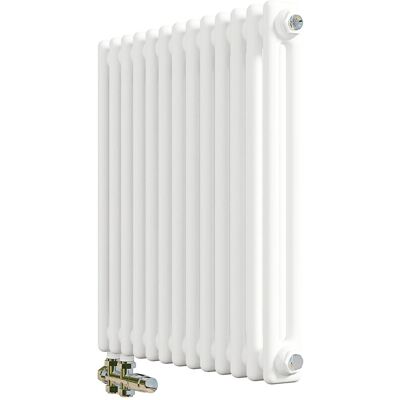 AICA Traditioneller Heizkörper 600 x 605 mm Gusseisenstil 2 Spalten mit Seitenanschluss Weiß 663W AICA Traditioneller Heizkörper 600 x 605 mm Gusseisenstil 2 Spalten mit Seitenanschluss Weiß 663W