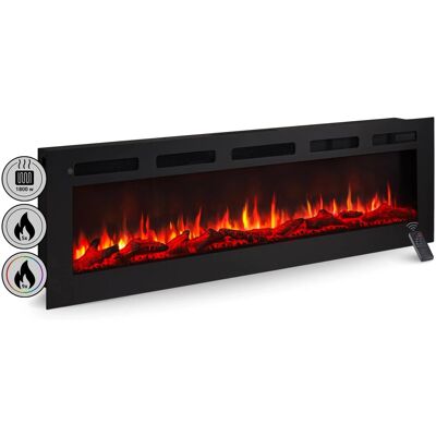 BALDERIA LE-60 Elektrokamin Wandkamin oder Einbaukamin Heizung 3D-Flammeneffekt Schwarz BALDERIA LE-60 Elektrokamin Wandkamin oder Einbaukamin Heizung 3D-Flammeneffekt Schwarz