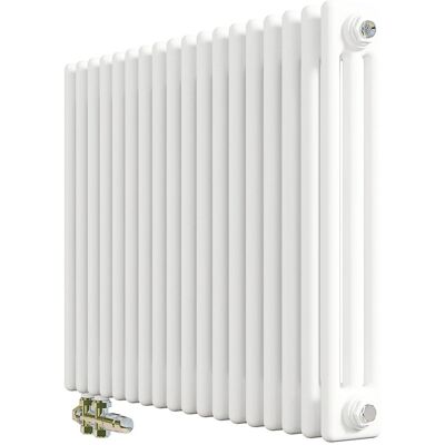 AICA Traditioneller Heizkörper 600 x 830 mm Gusseisenstil 3 Spalten mit Seitenanschluss Weiß 1270W AICA Traditioneller Heizkörper 600 x 830 mm Gusseisenstil 3 Spalten mit Seitenanschluss Weiß 1270W