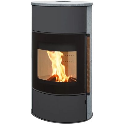 H&M Germany Kamin-Ofen Mango 2.0 Plus Guss-Grau Speck-Stein Ganzglas-Tür H&M Germany Kamin-Ofen Mango 2.0 Plus Guss-Grau Speck-Stein Ganzglas-Tür