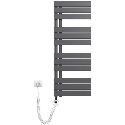 Emke Badheizkörper Elektrisch mit Thermostat und Timer für Handtuchwärmer 40x104cm 400W Anthrazit Handtuchheizkörper Emke Badheizkörper Elektrisch mit Thermostat und Timer für Handtuchwärmer 40x104cm 400W Anthrazit Handtuchheizkörper