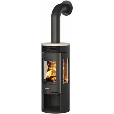 Justus Kaminofen Mino Trios 2.0 Stahl Schwarz Sandstein Holzoptik 5 kW Justus Kaminofen Mino Trios 2.0 Stahl Schwarz Sandstein Holzoptik 5 kW
