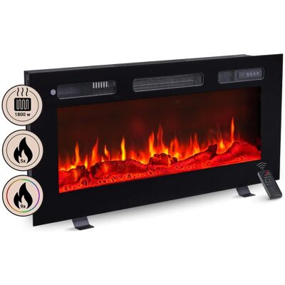BALDERIA LE-36 Elektrokamin Standkamin oder Wandkamin oder Einbaukamin Heizung 3D-Flammeneffekt Schwarz BALDERIA LE-36 Elektrokamin Standkamin oder Wandkamin oder Einbaukamin Heizung 3D-Flammeneffekt Schwarz