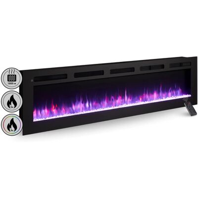 BALDERIA LE-70 Elektrokamin Wandkamin oder Einbaukamin Heizung 3D-Flammeneffekt Schwarz BALDERIA LE-70 Elektrokamin Wandkamin oder Einbaukamin Heizung 3D-Flammeneffekt Schwarz