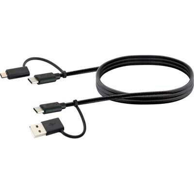 Schwaiger Ladekabel LKUC4115 Schwarz 1,5 m 4 in 1 Schwaiger Ladekabel LKUC4115 Schwarz 1,5 m 4 in 1
