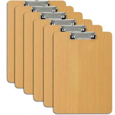Relaxdays Klemmbrett 6er Set Holzwerkstoff Braun Stapelbar 31,5 cm x 22,5 cm x 0,5 cm Relaxdays Klemmbrett 6er Set Holzwerkstoff Braun Stapelbar 31,5 cm x 22,5 cm x 0,5 cm