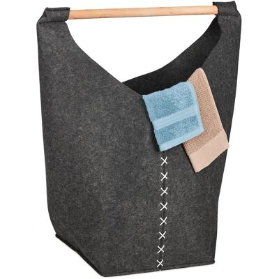 Relaxdays Wäschesammler Filz Dunkelgrau Faltbar mit Griff 68 cm x 62 cm x 34,5 cm 0,8 kg Relaxdays Wäschesammler Filz Dunkelgrau Faltbar mit Griff 68 cm x 62 cm x 34,5 cm 0,8 kg