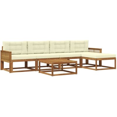 vidaXL Outdoor-Sofagarnitur mit Kissen 6 Stk Natur und Creme 3382508 vidaXL Outdoor-Sofagarnitur mit Kissen 6 Stk Natur und Creme 3382508
