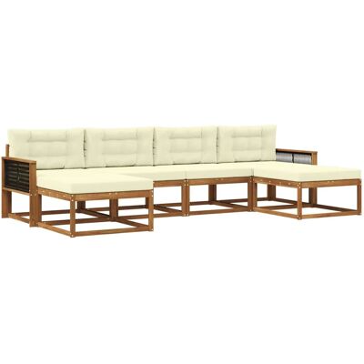 vidaXL Outdoor-Sofagarnitur mit Kissen 6 Stk Natur und Creme 3382783 vidaXL Outdoor-Sofagarnitur mit Kissen 6 Stk Natur und Creme 3382783