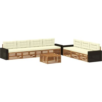vidaXL Outdoor-Sofagarnitur 8 Stk Natur und Creme 79 x 79 x 37 cm 3383123 vidaXL Outdoor-Sofagarnitur 8 Stk Natur und Creme 79 x 79 x 37 cm 3383123