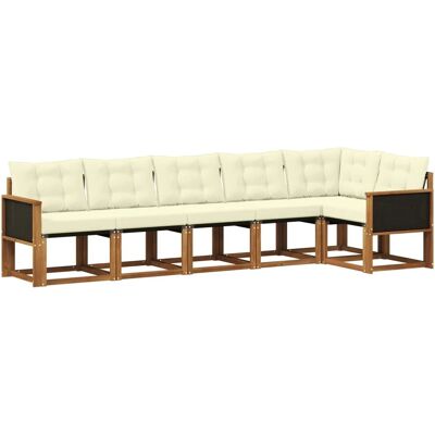 vidaXL Outdoor-Sofagarnitur mit Kissen 6 Stk Natur und Creme 3381974 vidaXL Outdoor-Sofagarnitur mit Kissen 6 Stk Natur und Creme 3381974