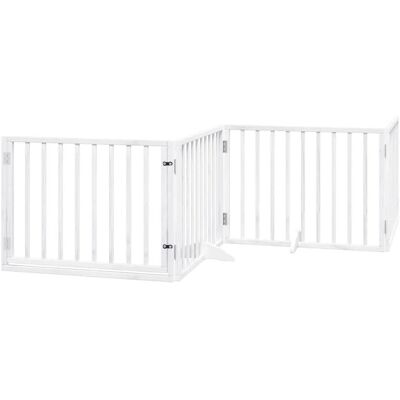 vidaXL 6 Tlg Hundetor mit Tür Faltbar Weiß 480 cm Pappelholz 3155561 vidaXL 6 Tlg Hundetor mit Tür Faltbar Weiß 480 cm Pappelholz 3155561