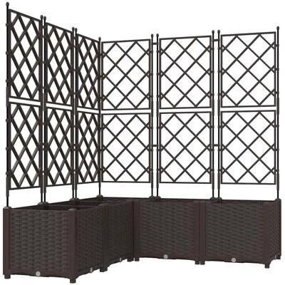 vidaXL Gartentopf mit Spalier 5 pcs Braun 120x120x143 cm vidaXL Gartentopf mit Spalier 5 pcs Braun 120x120x143 cm