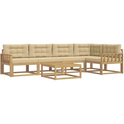 vidaXL Outdoor-Sofagarnitur 6 Stk Weiß und Beige 79 x 79 x 37 cm 3386477 vidaXL Outdoor-Sofagarnitur 6 Stk Weiß und Beige 79 x 79 x 37 cm 3386477