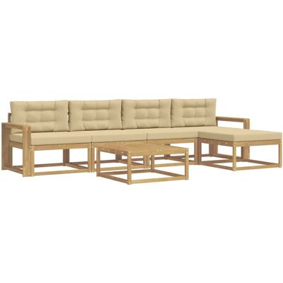 vidaXL Outdoor-Sofagarnitur 6 Stk Weiß und Beige 79 x 79 x 37 cm 3386347 vidaXL Outdoor-Sofagarnitur 6 Stk Weiß und Beige 79 x 79 x 37 cm 3386347