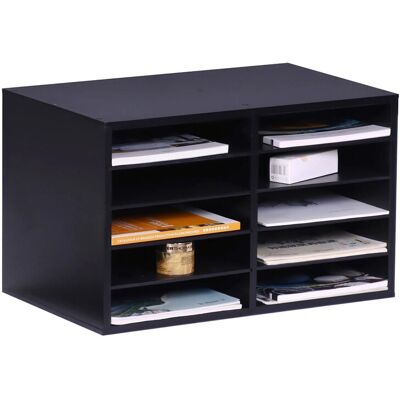 Relaxdays Dokumentenablage Bambus Schwarz 10 Fächer Höhenverstellbar 31 cm x 49 cm x 31 cm 7,5 kg Relaxdays Dokumentenablage Bambus Schwarz 10 Fächer Höhenverstellbar 31 cm x 49 cm x 31 cm 7,5 kg