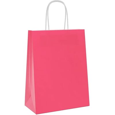 vidaXL Papiertragetaschen - 250 Stk - Rosa - 21x11x28 cm vidaXL Papiertragetaschen - 250 Stk - Rosa - 21x11x28 cm