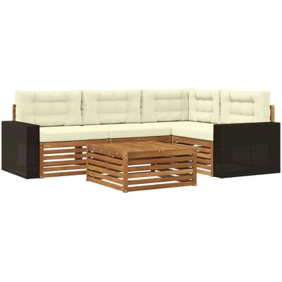 vidaXL Outdoor-Sofagarnitur 5 Stk Natur und Creme 79 x 79 x 37 cm 3383333 vidaXL Outdoor-Sofagarnitur 5 Stk Natur und Creme 79 x 79 x 37 cm 3383333