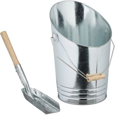 RELAXDAYS Silber Asche- und Holzkorb-Set - Holz- und Aschenkübel RELAXDAYS Silber Asche- und Holzkorb-Set - Holz- und Aschenkübel