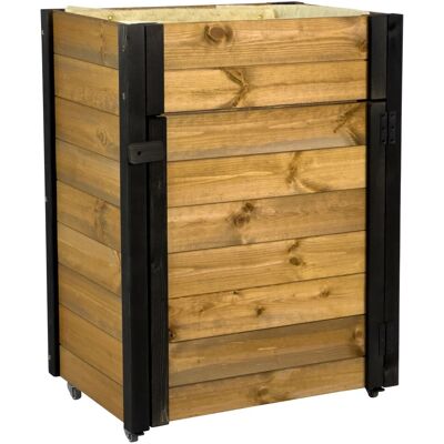 Dobar Rollbarer Gartenschrank mit Pflanzkasten Braun/Schwarz FSC® Dobar Rollbarer Gartenschrank mit Pflanzkasten Braun/Schwarz FSC®