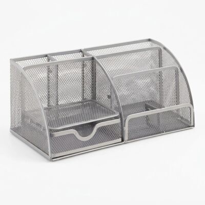 Relaxdays Schreibtischorganizer 6 Ablagen Metall Silber Rutschfest 27,5 cm x 14 cm x 12,5 cm 0,8 kg Relaxdays Schreibtischorganizer 6 Ablagen Metall Silber Rutschfest 27,5 cm x 14 cm x 12,5 cm 0,8 kg