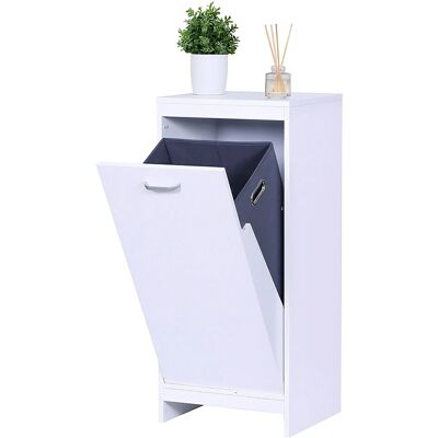 Relaxdays Wäscheschrank Faserplatte Weiß mit Wäschesack 90 cm x 40 cm x 35 cm Relaxdays Wäscheschrank Faserplatte Weiß mit Wäschesack 90 cm x 40 cm x 35 cm