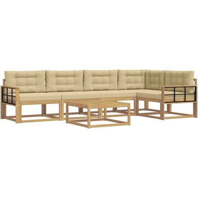 vidaXL Outdoor-Sofagarnitur 6 Stk Weiß und Beige 79 x 79 x 37 cm 3386492 vidaXL Outdoor-Sofagarnitur 6 Stk Weiß und Beige 79 x 79 x 37 cm 3386492