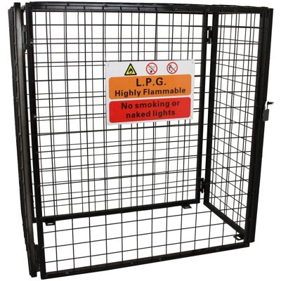 MonsterShop Verzinkter Stahlgitterkäfig für Gasflaschen - 19kg - Schwarz MonsterShop Verzinkter Stahlgitterkäfig für Gasflaschen - 19kg - Schwarz