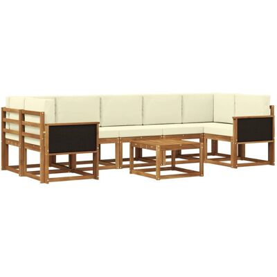 vidaXL Outdoor-Sofagarnitur mit Kissen 6 Stk Natur und Creme 3385061 vidaXL Outdoor-Sofagarnitur mit Kissen 6 Stk Natur und Creme 3385061