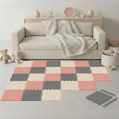 LittleTom Spiel- & Krabbelmatte Puzzlematte 27-teilig 30 x 30 cm Terracotta Grau Beige LittleTom Spiel- & Krabbelmatte Puzzlematte 27-teilig 30 x 30 cm Terracotta Grau Beige