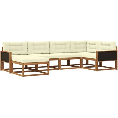 vidaXL Outdoor-Sofagarnitur mit Kissen 6 Stk Natur und Creme 3382693 vidaXL Outdoor-Sofagarnitur mit Kissen 6 Stk Natur und Creme 3382693