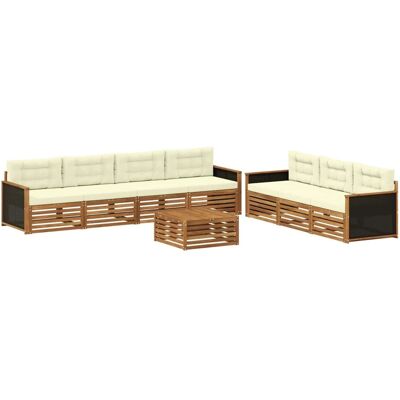 vidaXL Outdoor-Sofagarnitur 8 Stk Natur und Creme 79 x 79 x 37 cm 3383103 vidaXL Outdoor-Sofagarnitur 8 Stk Natur und Creme 79 x 79 x 37 cm 3383103